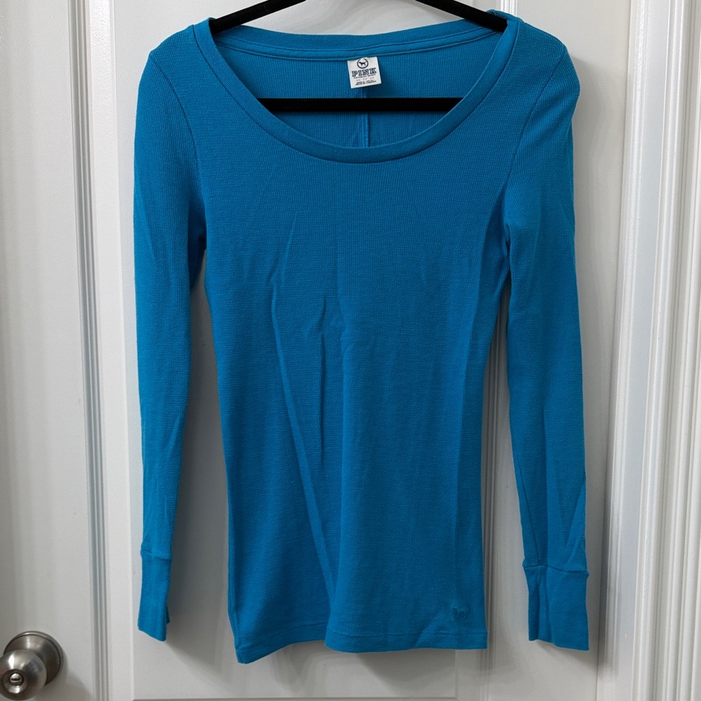 PINK Victoria's Secret Blue Long Sleeve Top
